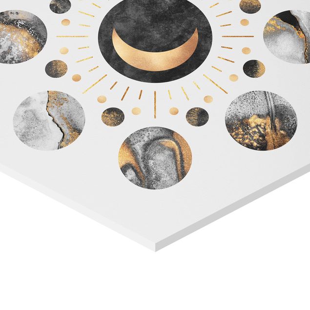 Hexagon Bild Forex - Mondphasen Abstrakt Gold