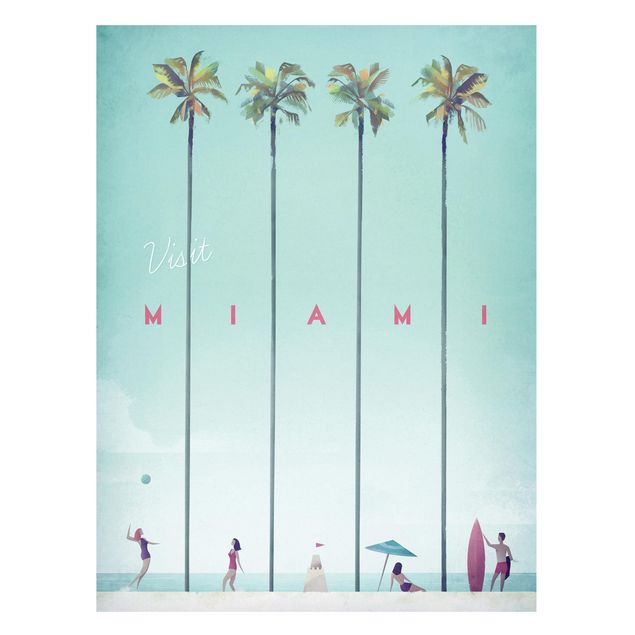 Magnettafel Skyline Reiseposter - Miami