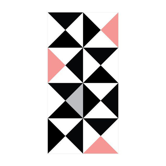 Teppich rosa Geometrisches Muster große Dreiecke Farbakzent Altrosa