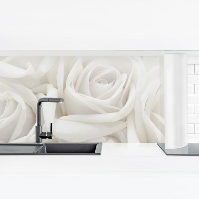 Küchenrückwände selbstklebend Weiße Rosen