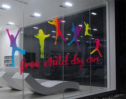 Fensterfolie - Fenstersticker No.JO68 Wunschtext Happy Kids - Fensterbilder