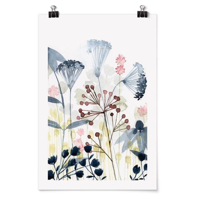 Schöne Wandbilder Wildblumen Aquarell I
