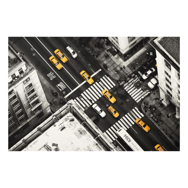 Spritzschutz Glas - New York City Cabs - Querformat - 3:2