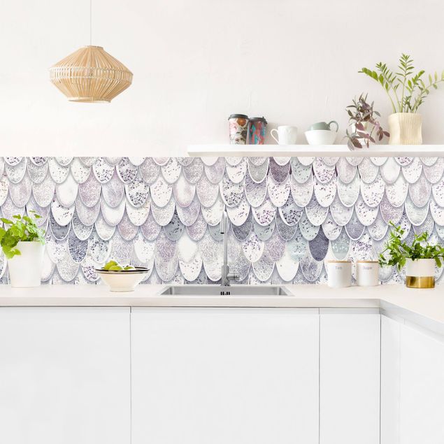 Glasrückwand Küche Muster Meerjungfrauen Magie