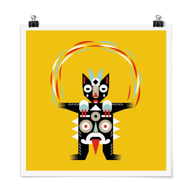 Poster - Collage Ethno Monster - Jongleur - Quadrat 1:1