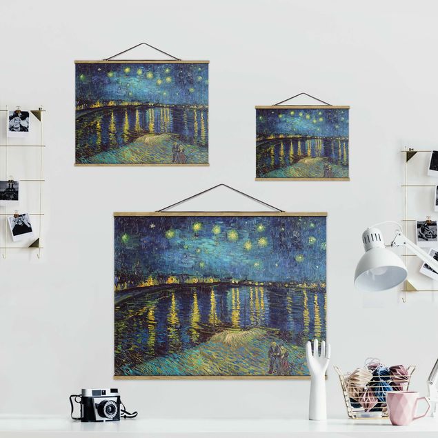 Stoffbilder zum Aufhängen Vincent van Gogh - Sternennacht über der Rhône
