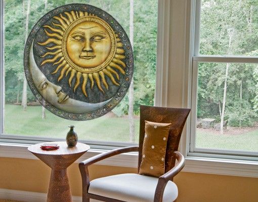 Fensterfolie Wohnzimmer Sun and Moon