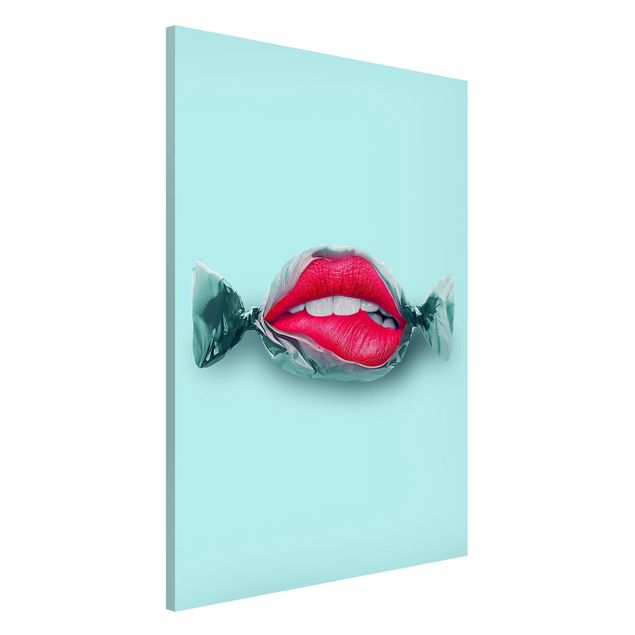 Schöne Wandbilder Bonbon mit Lippen