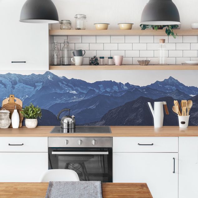 Küchenspritzschutz Blaues Bergpanorama