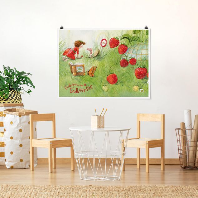 Kunstkopie Poster Erdbeerinchen Erdbeerfee - Bei Wurm Zuhause