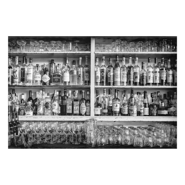 Spritzschutz Glas - Bar Schwarz Weiß - Querformat - 3:2