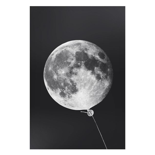 Magnettafel schwarz Luftballon mit Mond