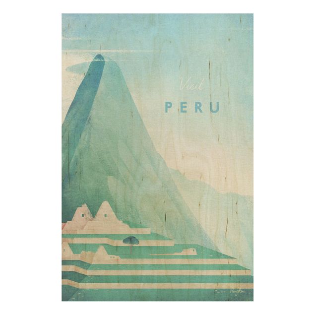 Holzbilder Natur Reiseposter - Peru