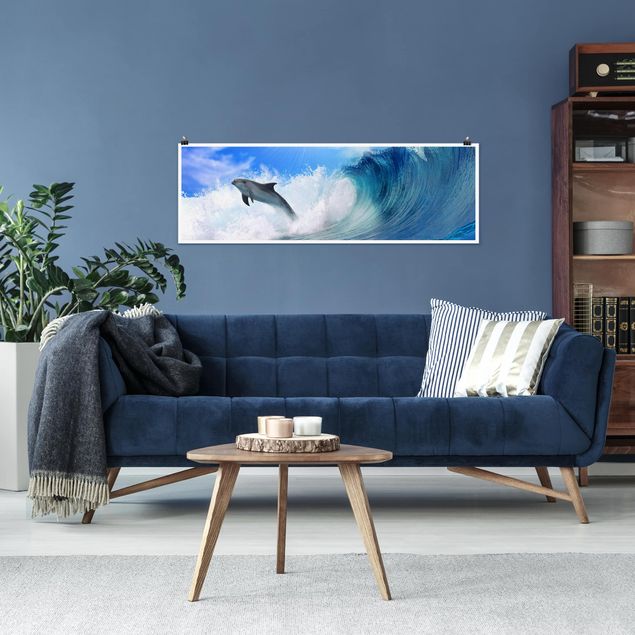 Natur Poster Playing Dolphins