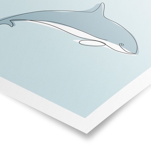 Kunstdrucke Poster Delfin Line Art