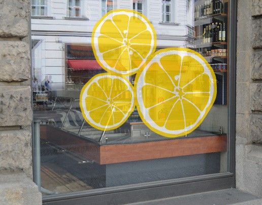 Folie für Fenster Zitronenscheiben