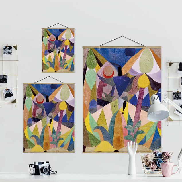 Stoffbild mit Posterleisten - Paul Klee - Mildtropische Landschaft - Hochformat 3:4