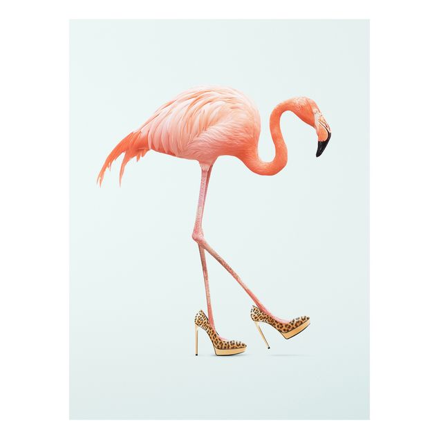 Bilder auf Hartschaumplatte Flamingo mit High Heels