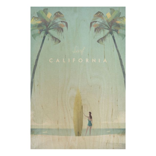 Maritime Bilder auf Holz Reiseposter - California