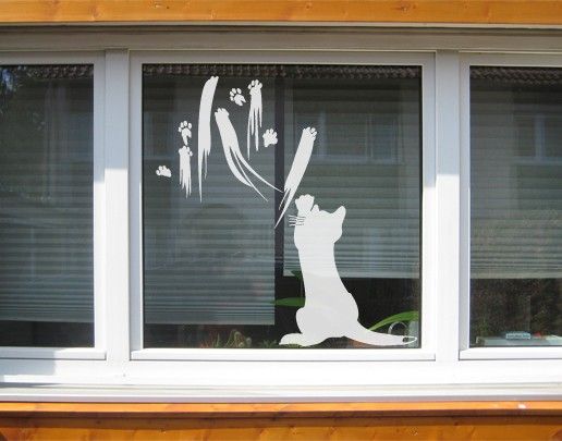 Fenstertattoo weiß No.UL633 Katzenkunst