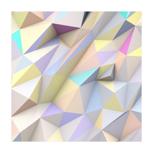 Moderner Teppich Geometrische Pastell Dreiecke in 3D