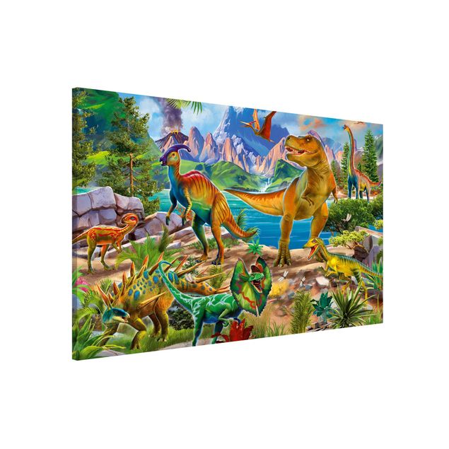 Wandbilder Tiere T-Rex und Parasaurolophus