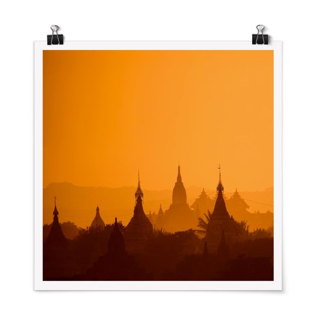 Poster - Tempelstadt in Myanmar - Quadrat 1:1