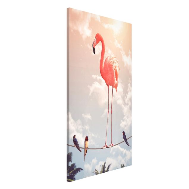 Wandbilder Tiere Himmel mit Flamingo