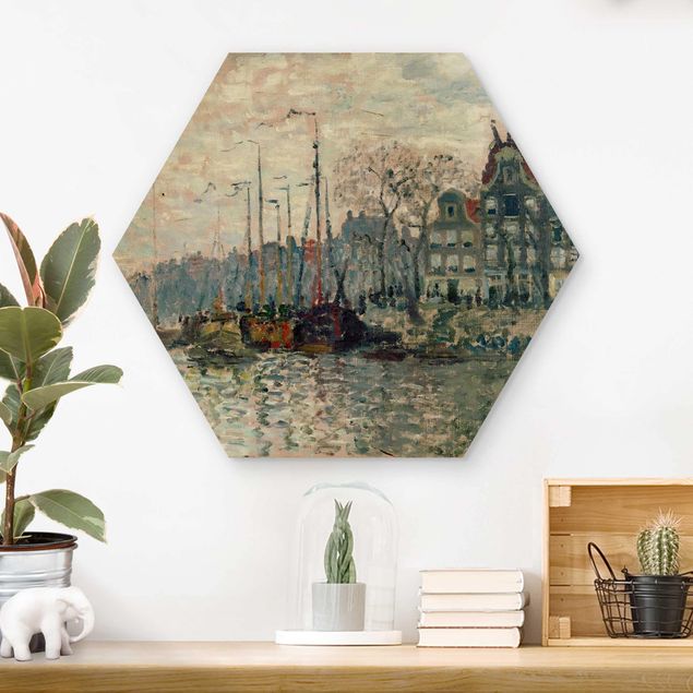 Holzbilder modern Claude Monet - Kromme Waal Amsterdam