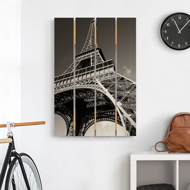 Holzbild Skyline Eiffelturm