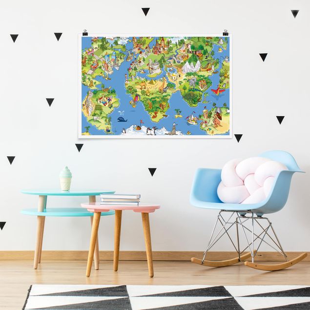 Poster Weltkarte Great and funny Worldmap