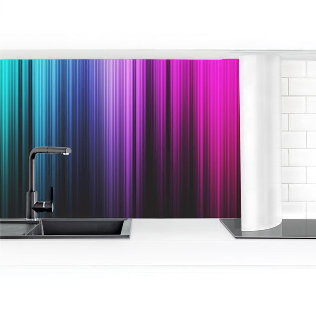 Glasrückwand Küche Muster Rainbow Display II