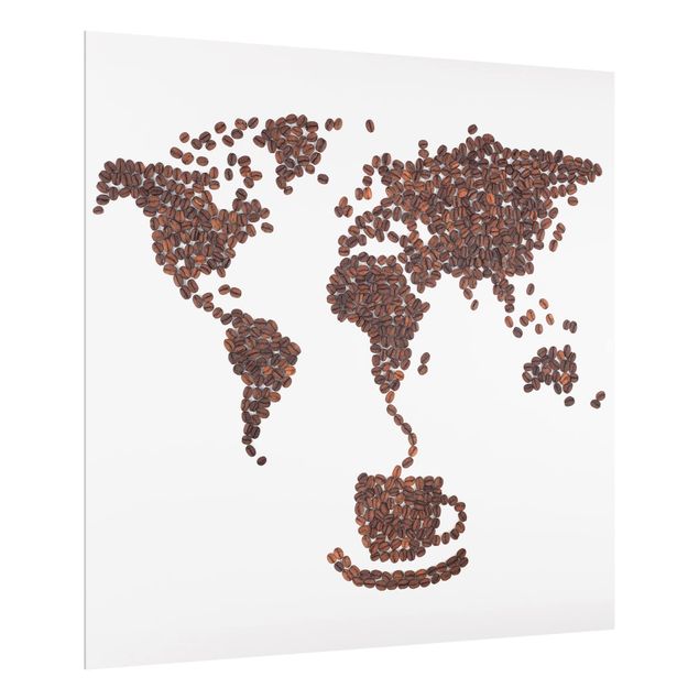 Spritzschutz Weiß Kaffee um die Welt