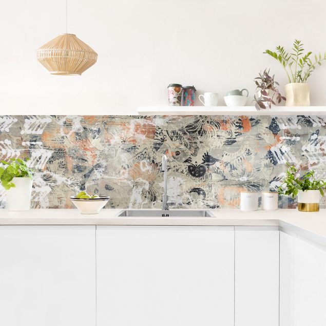 Küchenrückwand Muster Terracotta Collage II