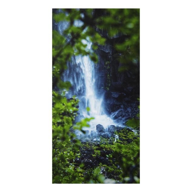 Alu-Dibond - Blick zum Wasserfall - Querformat