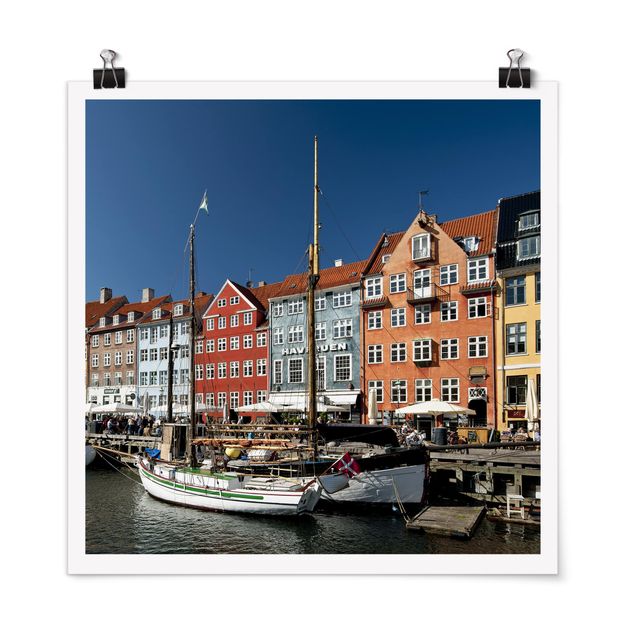 Poster - Hafen in Kopenhagen - Quadrat 1:1