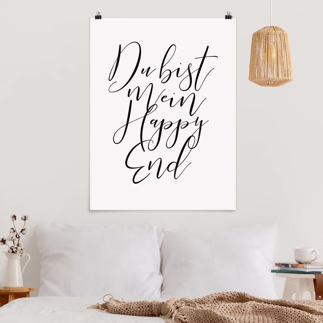 Poster mit Sprüchen Du bist mein Happy End