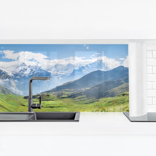 Küchenrückwände selbstklebend Schweizer Alpenpanorama