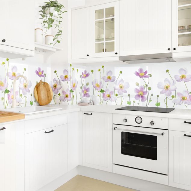 Küchenrückwand Glas Motiv Blumen Anemonen Mix