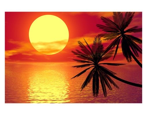 Fensterfolie Farbig Karibischer Sonnenuntergang