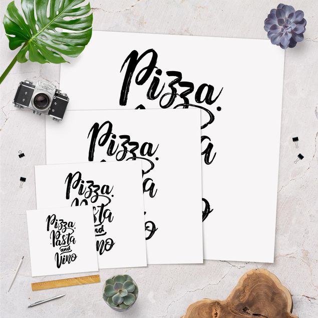 Poster - Pizza Pasta und Vino - Quadrat 1:1