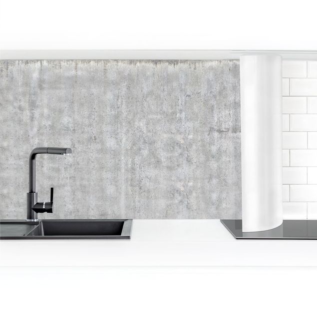 Spritzschutz Küche Steinoptik Große Wand mit Betonlook