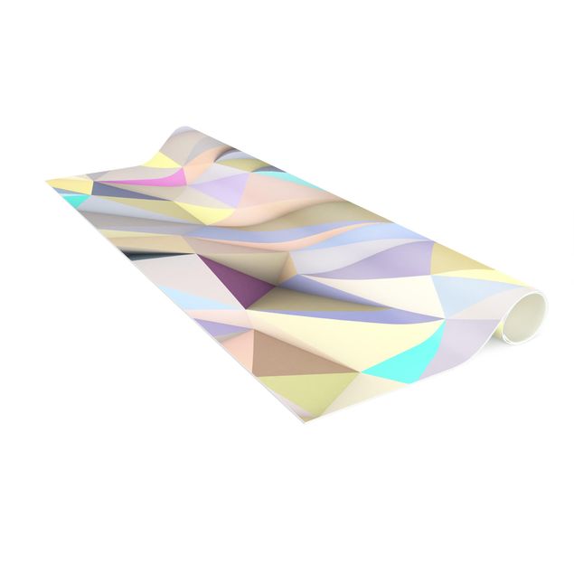 3D Teppich Geometrische Pastell Dreiecke in 3D