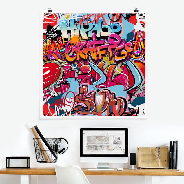 Poster - HipHop Graffiti - Quadrat 1:1