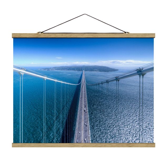 Stoffbild mit Posterleisten - Brücke zur Insel - Querformat 4:3
