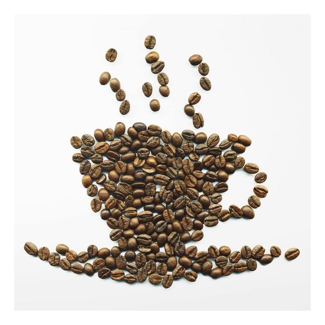 Glas Spritzschutz - No.294 Coffee Beans Cup - Quadrat - 1:1