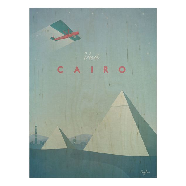 Holzbilder modern Reiseposter - Cairo