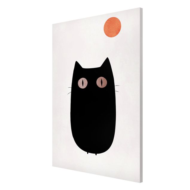 Magnettafel Tiere Schwarze Katze Illustration