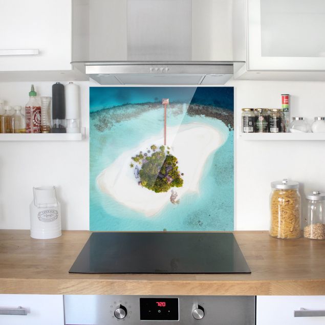 Küchenrückwand Glas Landschaft Ozeanparadies Malediven