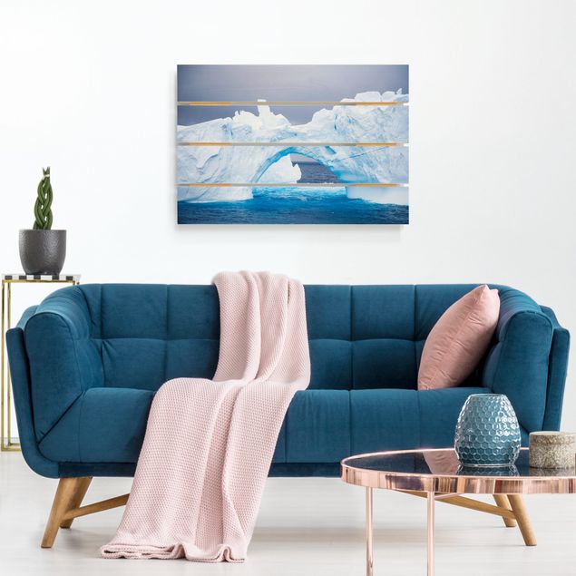 Moderne Holzbilder Antarktischer Eisberg